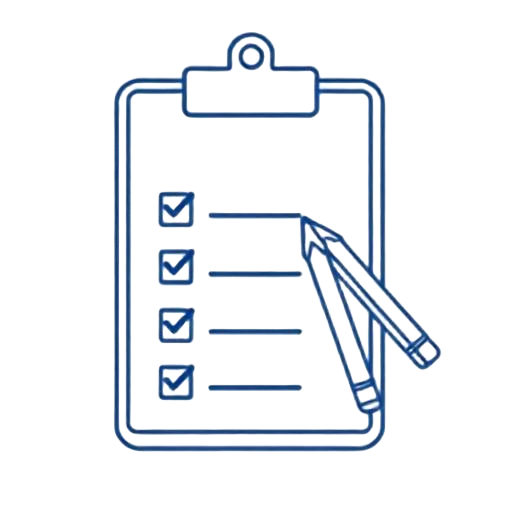 Ícone de prancheta com checklist e lápis