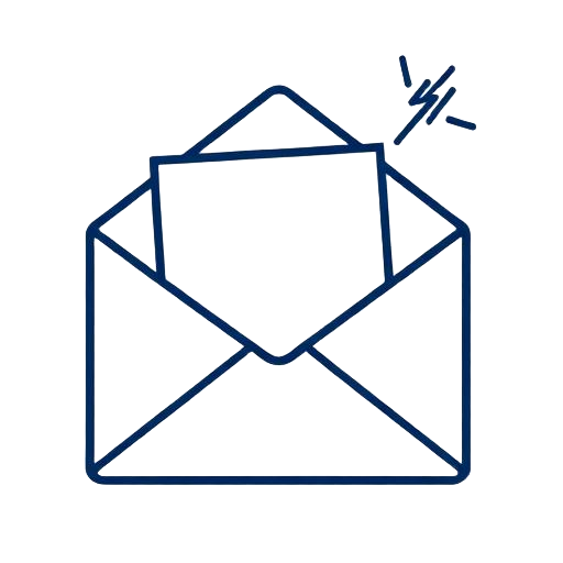 Ícone de envelope com carta saindo